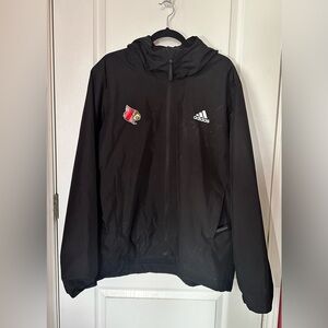 Black Adidas Louisville Rain Jacket; Men’s XL